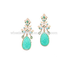 green druzy stud jewelry fashion beautiful earrings for girls